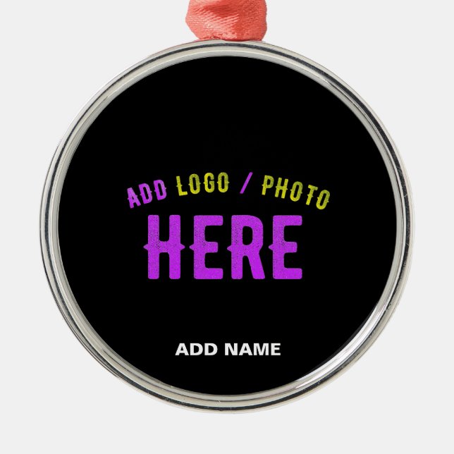 STYLISH MODERN CUSTOMIZABLE BLACK VERIFIED BRANDED METAL ORNAMENT (Front)