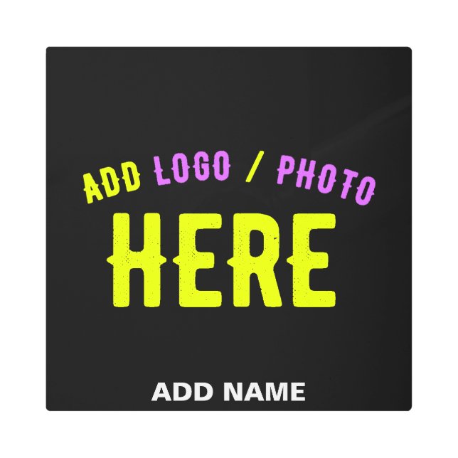 STYLISH MODERN CUSTOMIZABLE BLACK VERIFIED BRANDED METAL PRINT (Front)