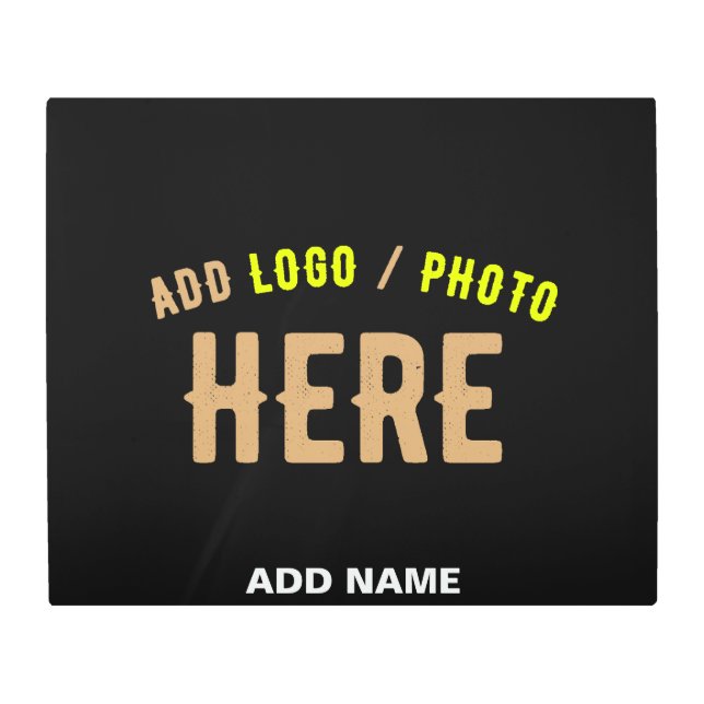 STYLISH MODERN CUSTOMIZABLE BLACK VERIFIED BRANDED METAL PRINT (Front)