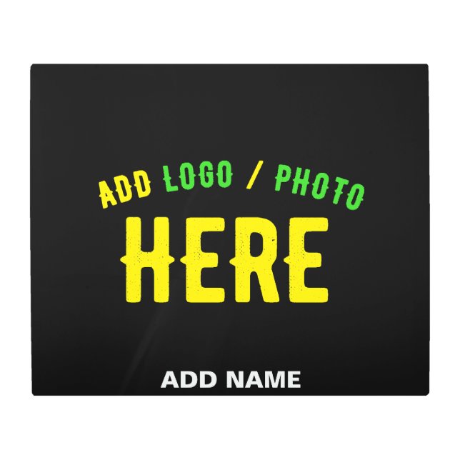 STYLISH MODERN CUSTOMIZABLE BLACK VERIFIED BRANDED METAL PRINT (Front)