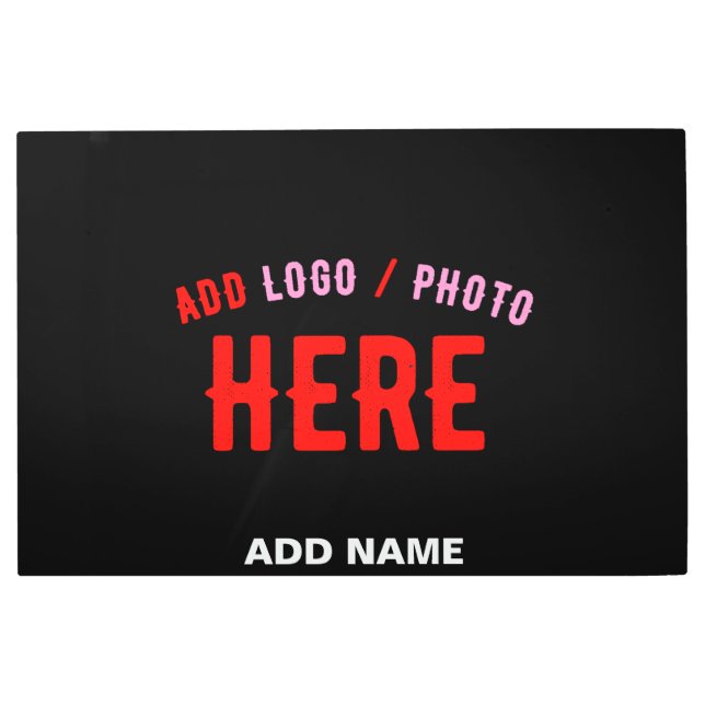 STYLISH MODERN CUSTOMIZABLE BLACK VERIFIED BRANDED METAL PRINT (Front)
