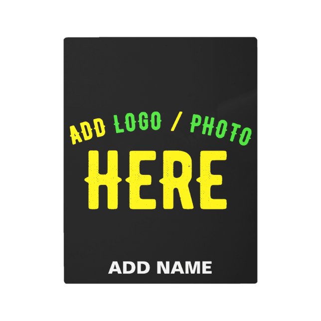 STYLISH MODERN CUSTOMIZABLE BLACK VERIFIED BRANDED METAL PRINT (Front)
