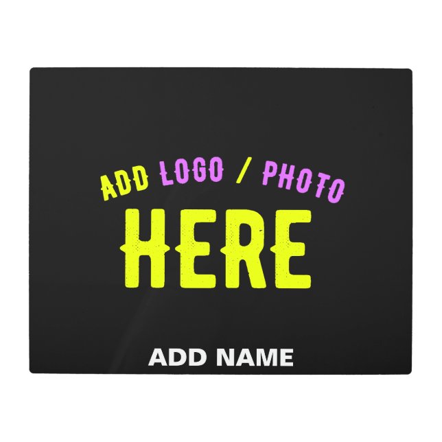STYLISH MODERN CUSTOMIZABLE BLACK VERIFIED BRANDED METAL PRINT (Front)