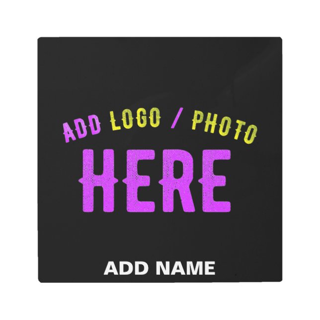 STYLISH MODERN CUSTOMIZABLE BLACK VERIFIED BRANDED METAL PRINT (Front)