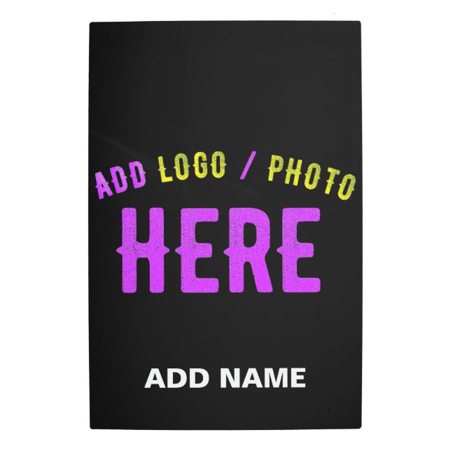 STYLISH MODERN CUSTOMIZABLE BLACK VERIFIED BRANDED METAL PRINT (Front)