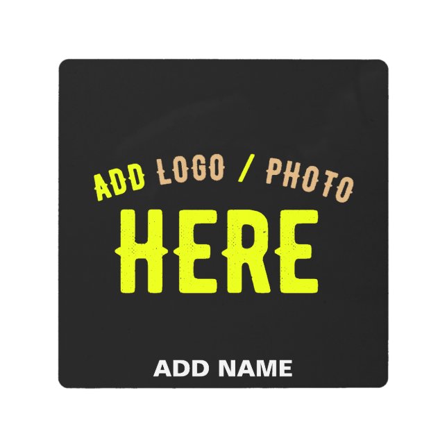STYLISH MODERN CUSTOMIZABLE BLACK VERIFIED BRANDED METAL PRINT (Front)