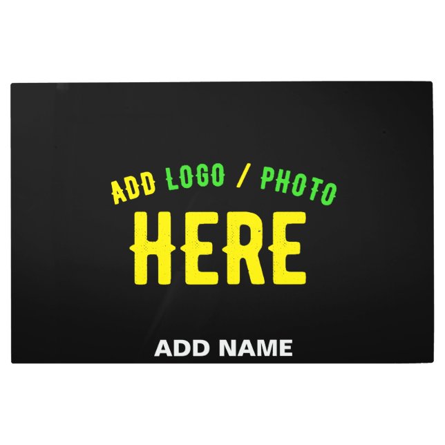 STYLISH MODERN CUSTOMIZABLE BLACK VERIFIED BRANDED METAL PRINT (Front)