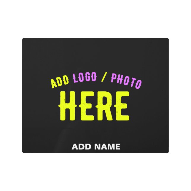 STYLISH MODERN CUSTOMIZABLE BLACK VERIFIED BRANDED METAL PRINT (Front)