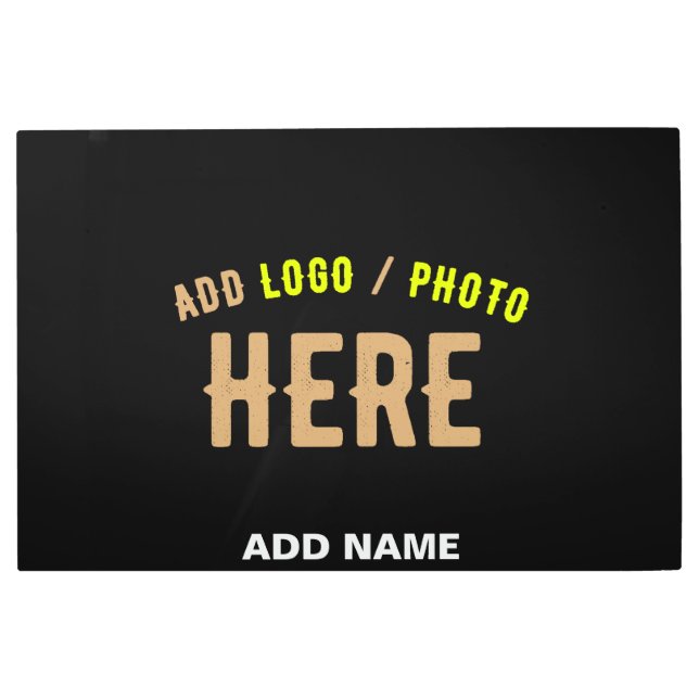 STYLISH MODERN CUSTOMIZABLE BLACK VERIFIED BRANDED METAL PRINT (Front)