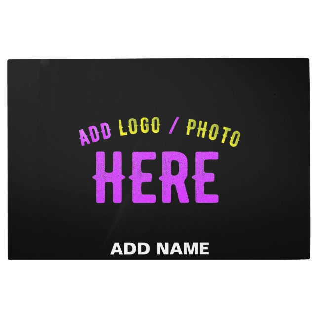 STYLISH MODERN CUSTOMIZABLE BLACK VERIFIED BRANDED METAL PRINT (Front)