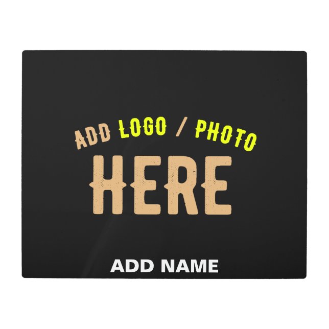 STYLISH MODERN CUSTOMIZABLE BLACK VERIFIED BRANDED METAL PRINT (Front)