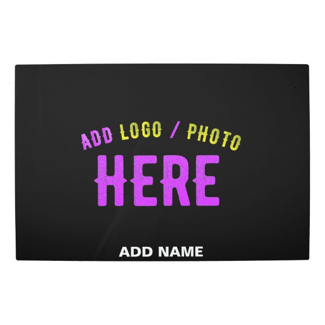 STYLISH MODERN CUSTOMIZABLE BLACK VERIFIED BRANDED METAL PRINT (Front)