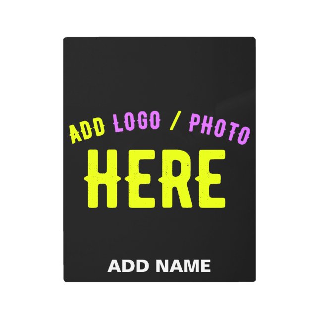 STYLISH MODERN CUSTOMIZABLE BLACK VERIFIED BRANDED METAL PRINT (Front)