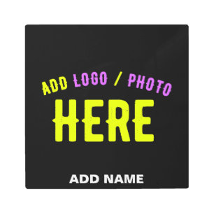 STYLISH MODERN CUSTOMIZABLE BLACK VERIFIED BRANDED METAL PRINT