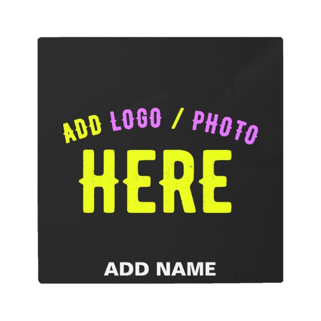 STYLISH MODERN CUSTOMIZABLE BLACK VERIFIED BRANDED METAL PRINT (Front)