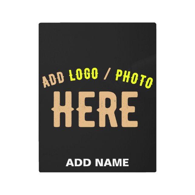 STYLISH MODERN CUSTOMIZABLE BLACK VERIFIED BRANDED METAL PRINT (Front)