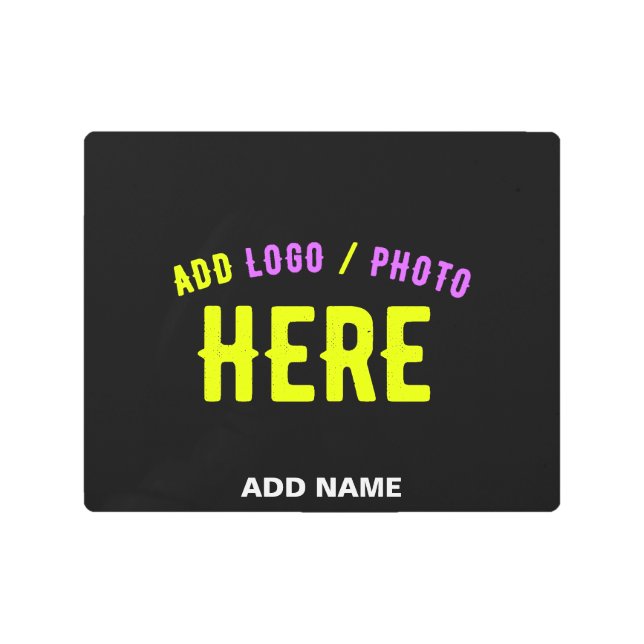 STYLISH MODERN CUSTOMIZABLE BLACK VERIFIED BRANDED METAL PRINT (Front)