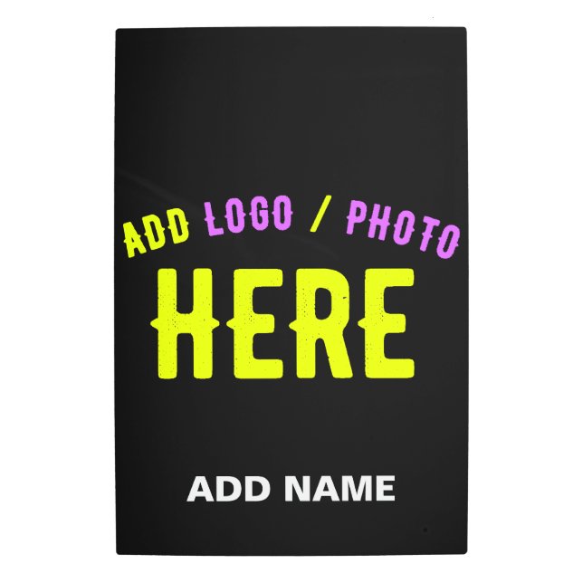 STYLISH MODERN CUSTOMIZABLE BLACK VERIFIED BRANDED METAL PRINT (Front)
