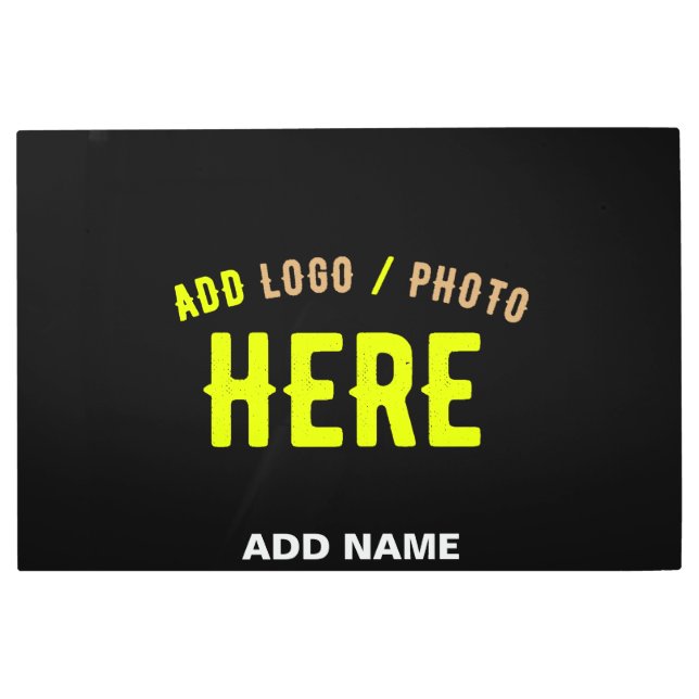 STYLISH MODERN CUSTOMIZABLE BLACK VERIFIED BRANDED METAL PRINT (Front)