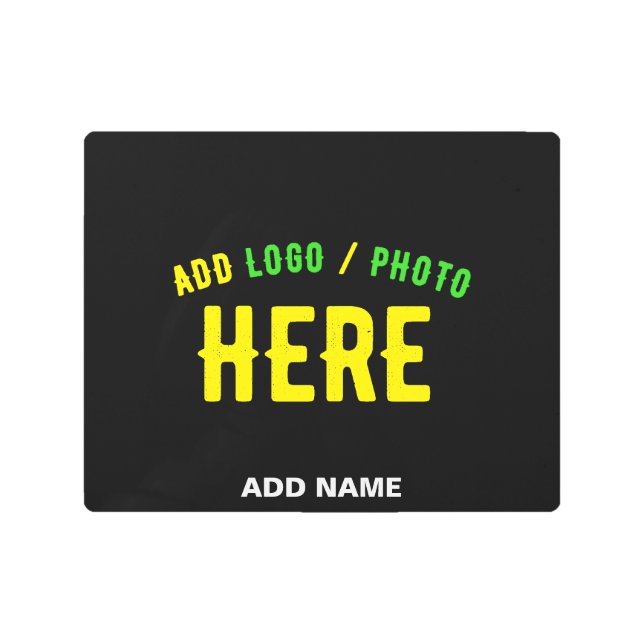 STYLISH MODERN CUSTOMIZABLE BLACK VERIFIED BRANDED METAL PRINT (Front)