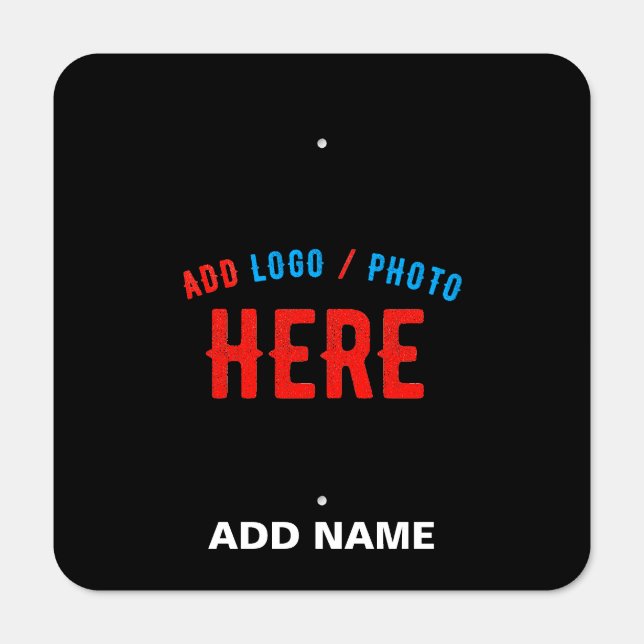 STYLISH MODERN CUSTOMIZABLE BLACK VERIFIED BRANDED METAL SIGN (Front)