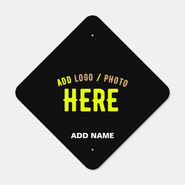 STYLISH MODERN CUSTOMIZABLE BLACK VERIFIED BRANDED METAL SIGN (Front)