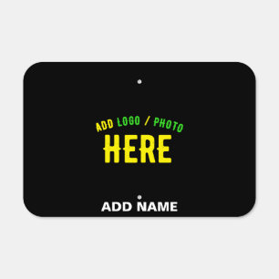 STYLISH MODERN CUSTOMIZABLE BLACK VERIFIED BRANDED METAL SIGN