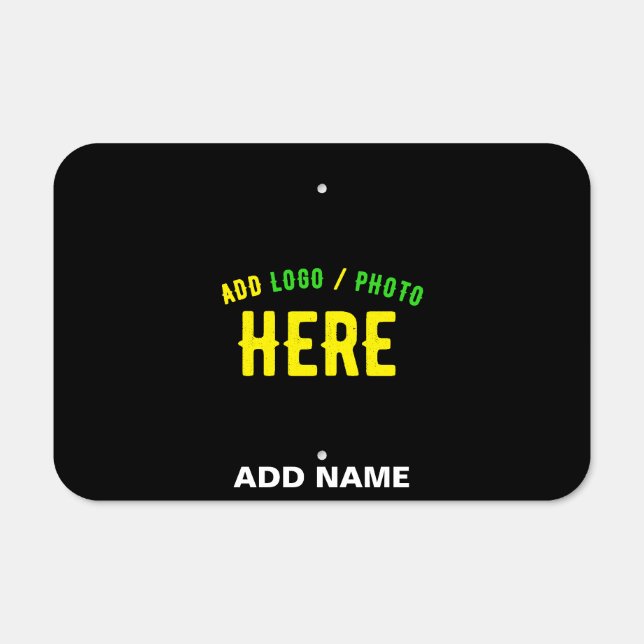 STYLISH MODERN CUSTOMIZABLE BLACK VERIFIED BRANDED METAL SIGN (Front)