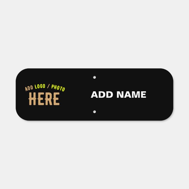 STYLISH MODERN CUSTOMIZABLE BLACK VERIFIED BRANDED METAL SIGN (Front)