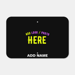 STYLISH MODERN CUSTOMIZABLE BLACK VERIFIED BRANDED METAL SIGN