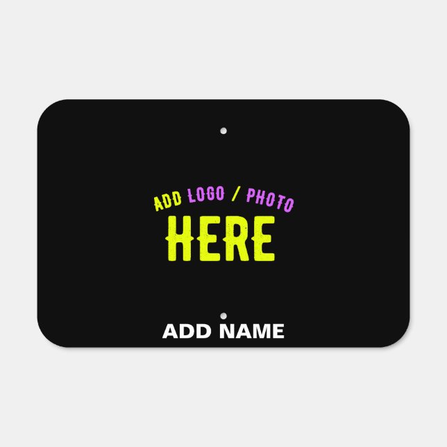 STYLISH MODERN CUSTOMIZABLE BLACK VERIFIED BRANDED METAL SIGN (Front)