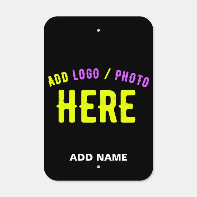 STYLISH MODERN CUSTOMIZABLE BLACK VERIFIED BRANDED METAL SIGN (Front)
