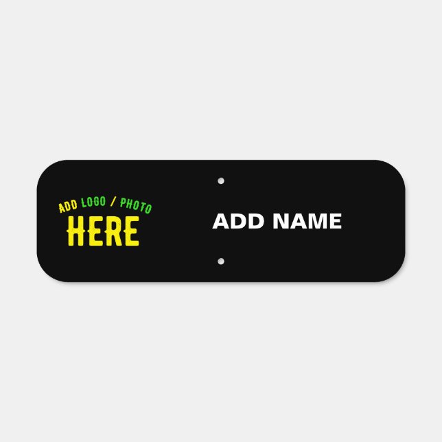 STYLISH MODERN CUSTOMIZABLE BLACK VERIFIED BRANDED METAL SIGN (Front)