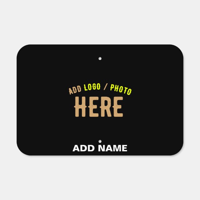 STYLISH MODERN CUSTOMIZABLE BLACK VERIFIED BRANDED METAL SIGN (Front)