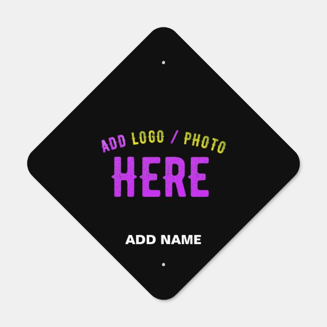 STYLISH MODERN CUSTOMIZABLE BLACK VERIFIED BRANDED METAL SIGN (Front)