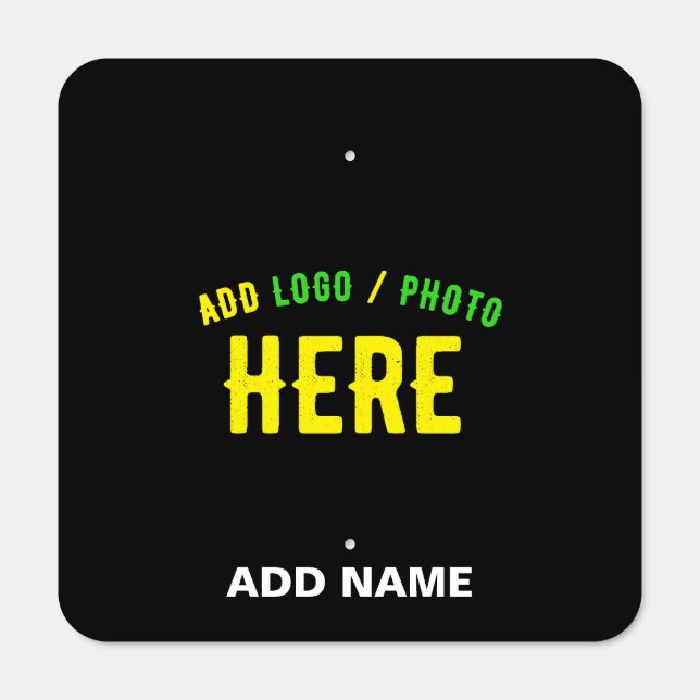 STYLISH MODERN CUSTOMIZABLE BLACK VERIFIED BRANDED METAL SIGN (Front)
