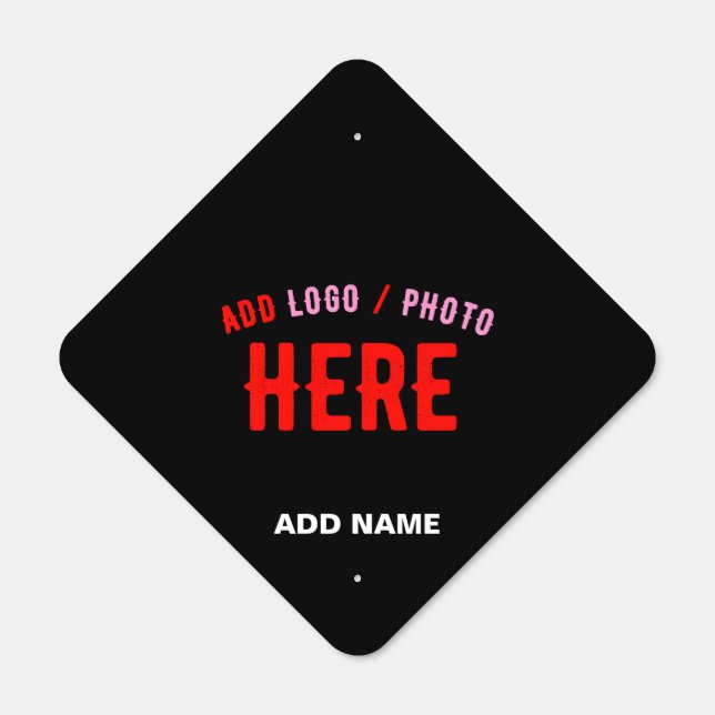 STYLISH MODERN CUSTOMIZABLE BLACK VERIFIED BRANDED METAL SIGN (Front)