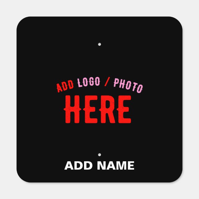 STYLISH MODERN CUSTOMIZABLE BLACK VERIFIED BRANDED METAL SIGN (Front)