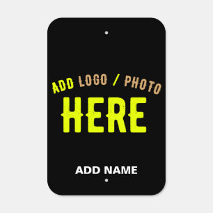 STYLISH MODERN CUSTOMIZABLE BLACK VERIFIED BRANDED METAL SIGN