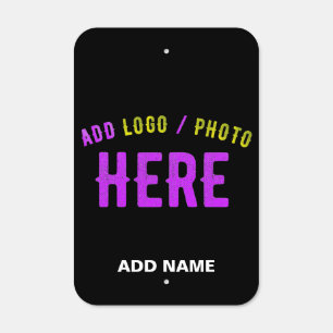 STYLISH MODERN CUSTOMIZABLE BLACK VERIFIED BRANDED METAL SIGN