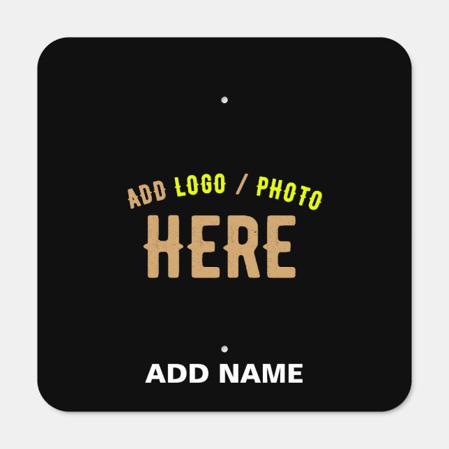 STYLISH MODERN CUSTOMIZABLE BLACK VERIFIED BRANDED METAL SIGN (Front)