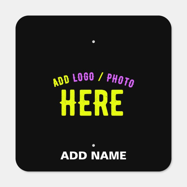 STYLISH MODERN CUSTOMIZABLE BLACK VERIFIED BRANDED METAL SIGN (Front)