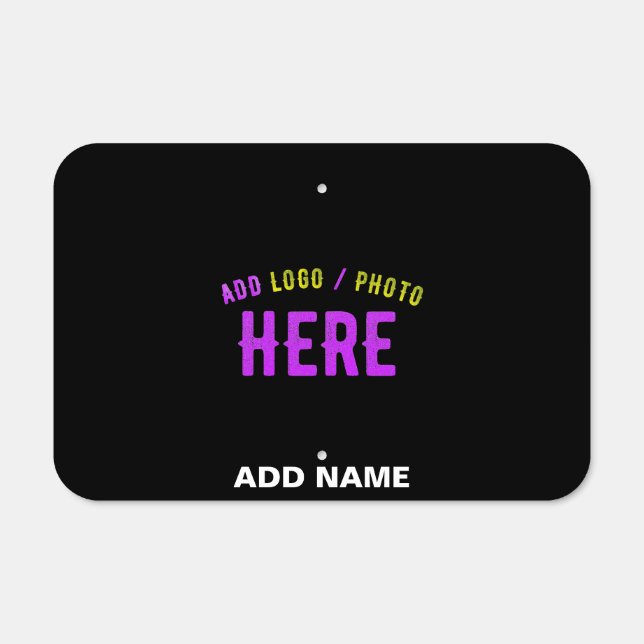 STYLISH MODERN CUSTOMIZABLE BLACK VERIFIED BRANDED METAL SIGN (Front)