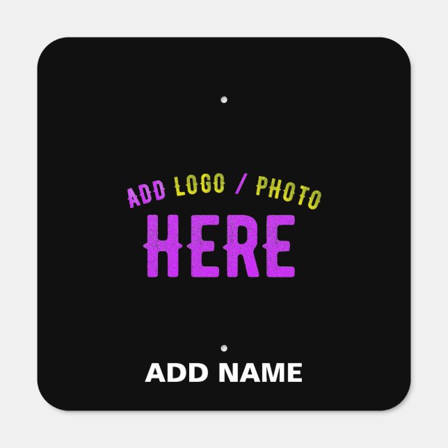 STYLISH MODERN CUSTOMIZABLE BLACK VERIFIED BRANDED METAL SIGN (Front)