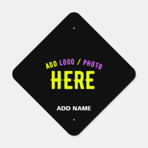 STYLISH MODERN CUSTOMIZABLE BLACK VERIFIED BRANDED METAL SIGN