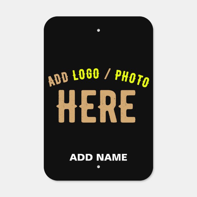 STYLISH MODERN CUSTOMIZABLE BLACK VERIFIED BRANDED METAL SIGN (Front)