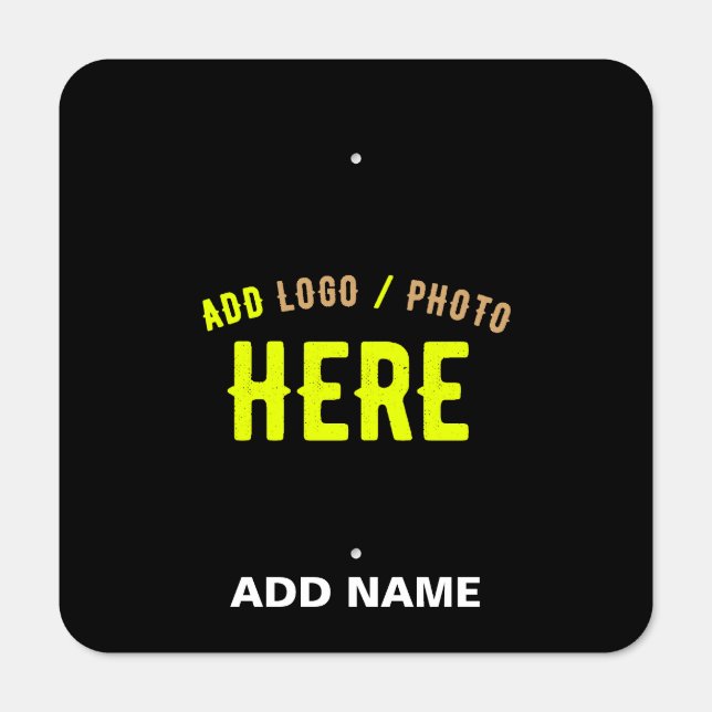 STYLISH MODERN CUSTOMIZABLE BLACK VERIFIED BRANDED METAL SIGN (Front)