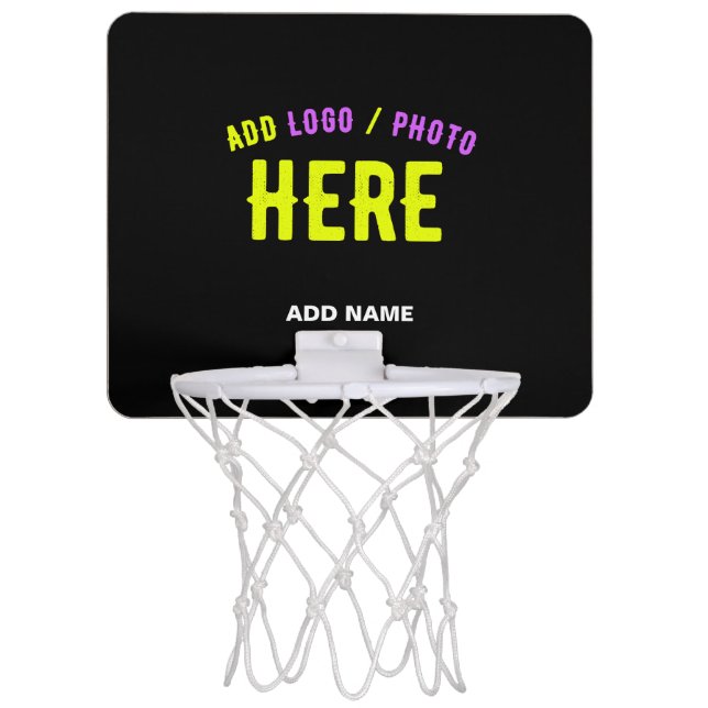 STYLISH MODERN CUSTOMIZABLE BLACK VERIFIED BRANDED MINI BASKETBALL HOOP (Front)