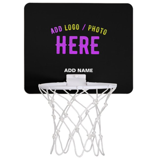 STYLISH MODERN CUSTOMIZABLE BLACK VERIFIED BRANDED MINI BASKETBALL HOOP (Front)