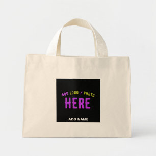 STYLISH MODERN CUSTOMIZABLE BLACK VERIFIED BRANDED MINI TOTE BAG
